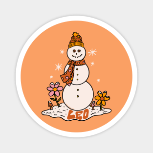 Leo Snowman Magnet